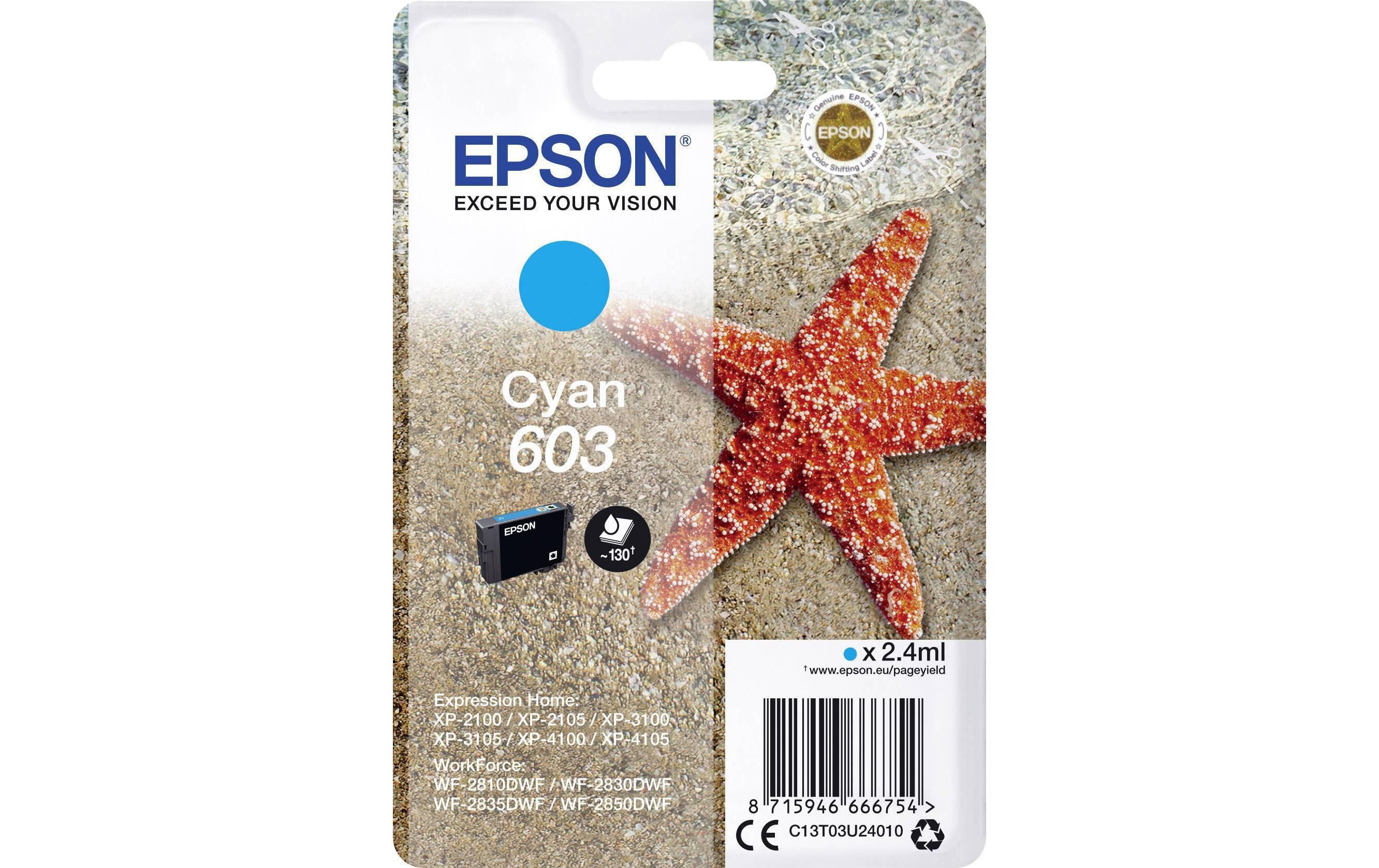 Tinte Epson C13T33514012 Cyan, 130 Seiten