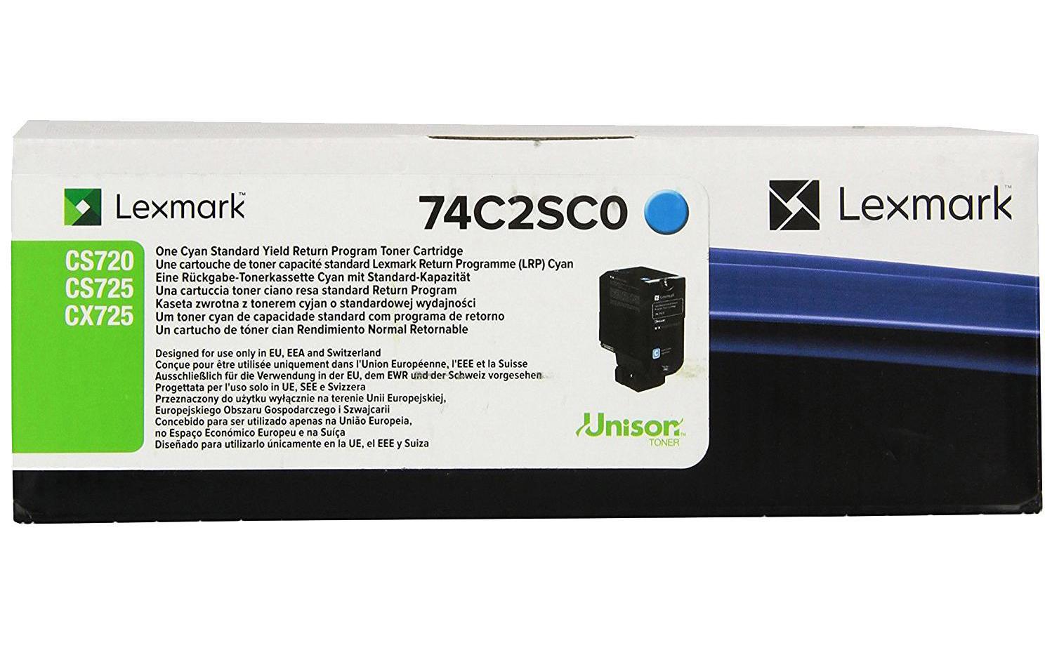 Toner Lexmark 74C2SC0 cyan, 7'000Seiten