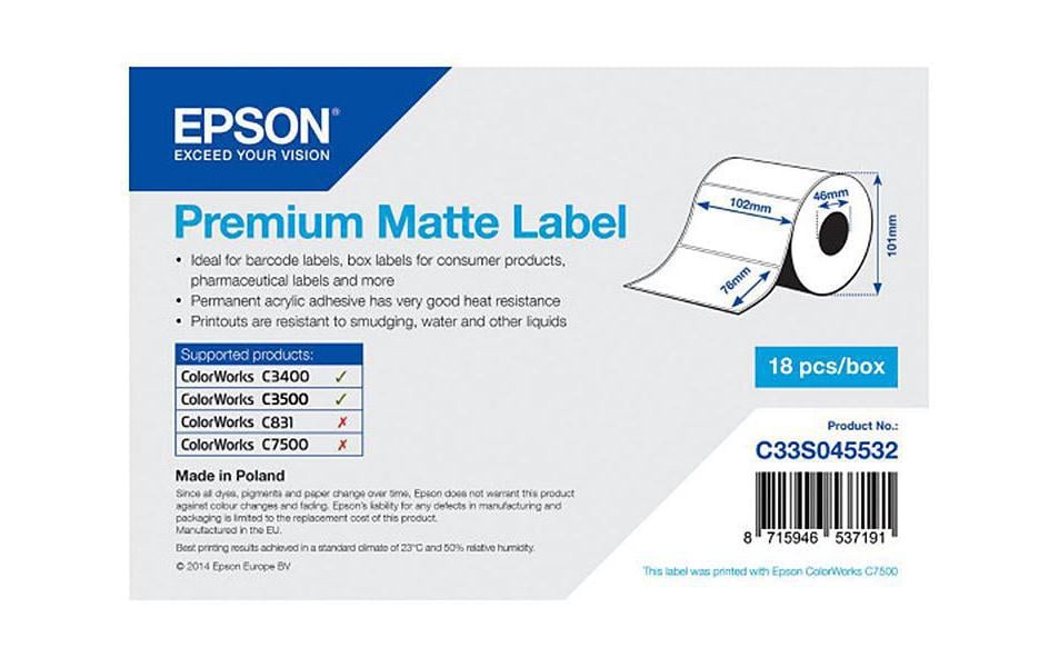 Epson Premium Matte Label 102 mm x 76 mm,