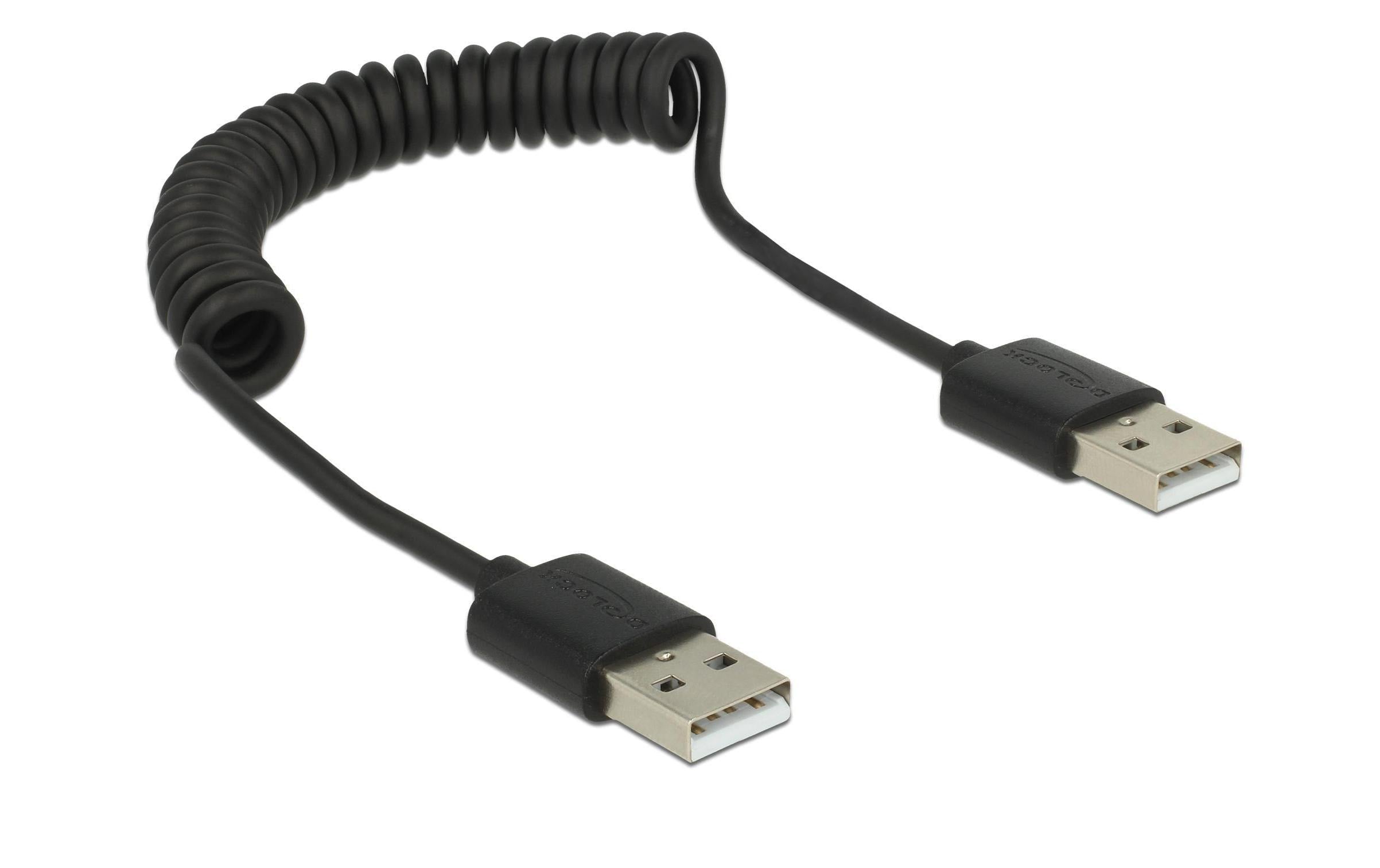 Delock USB2 Spiralkabel A-A, 20-60cm