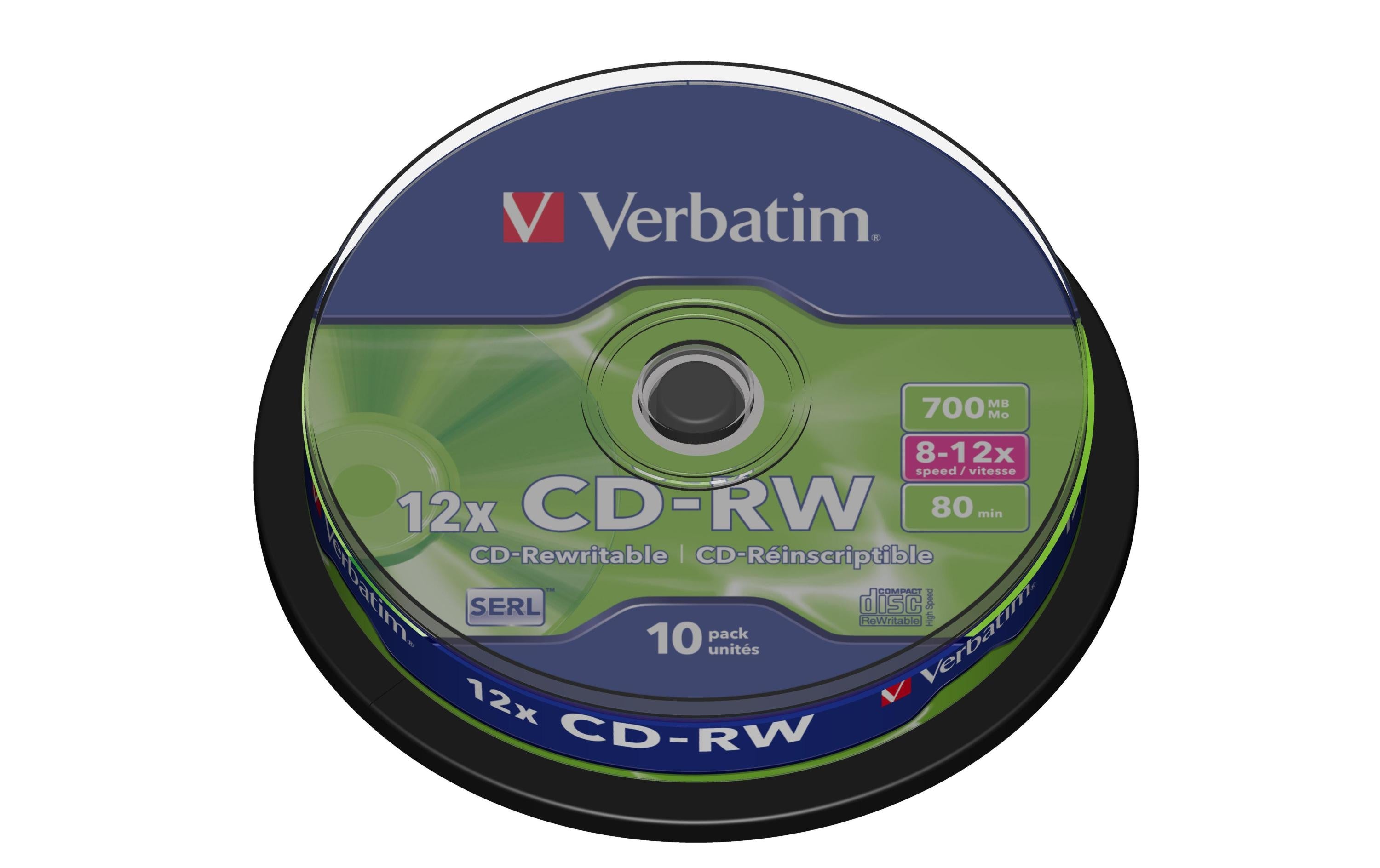 Verbatim CD-RW 12x 700MB/80Min, 10er Sp.