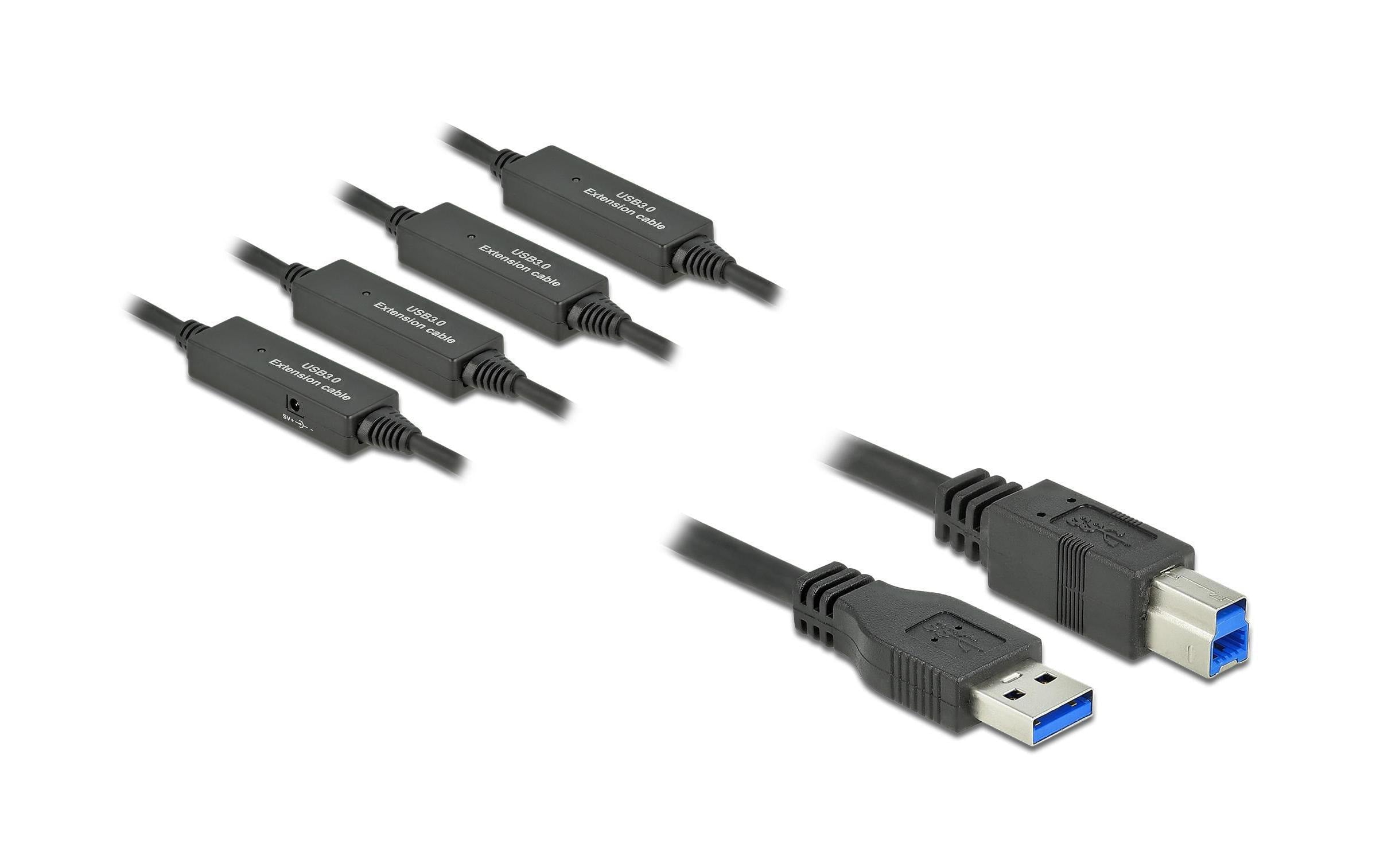 Delock USB3.2 Kabel, 20m, A-B, Schwarz