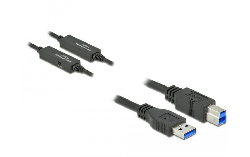 Delock USB3.2 Kabel, 10m, A-B, Schwarz