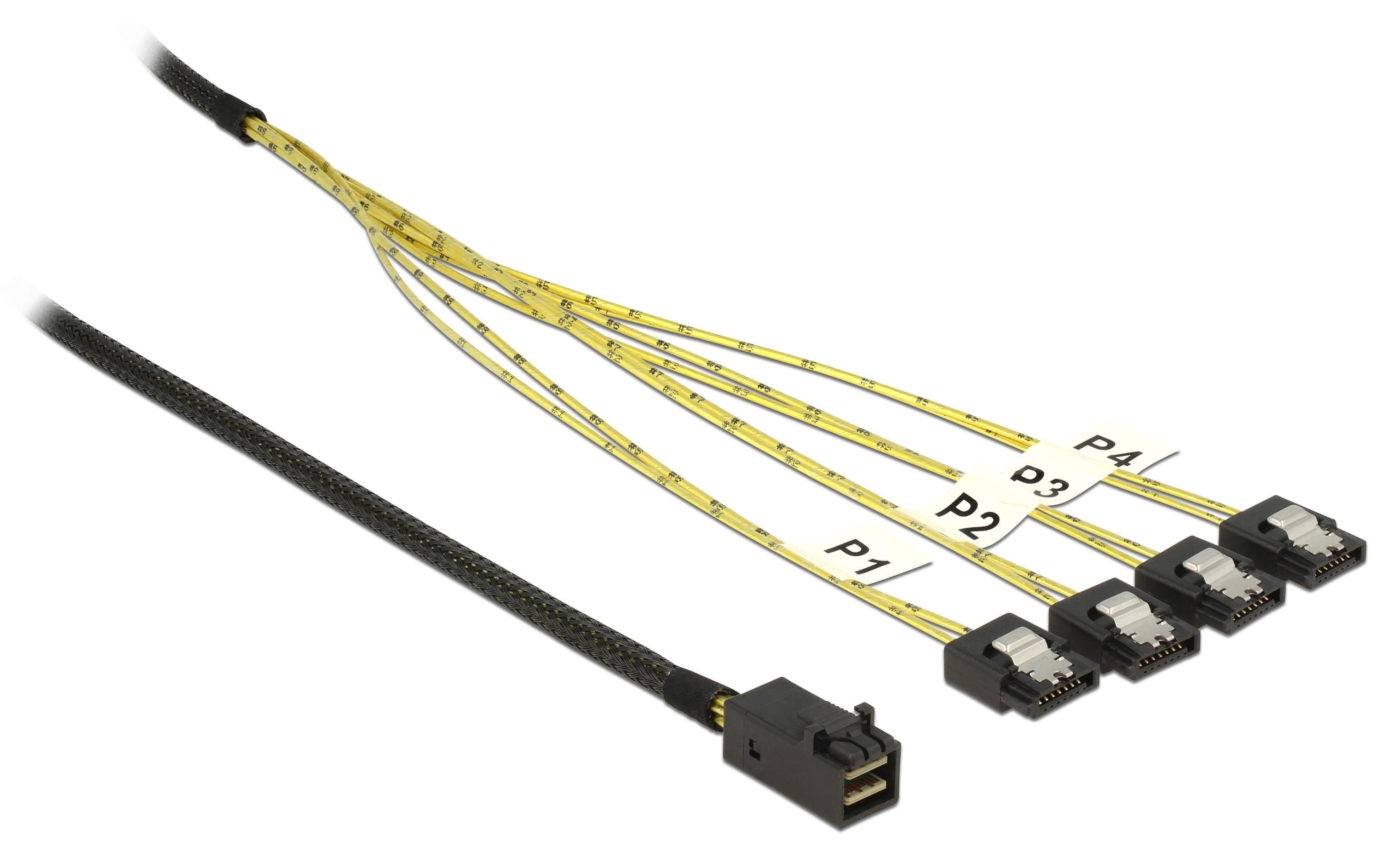 Delock SAS Kabel: SFF-8643- 4xSATA , 0.5m