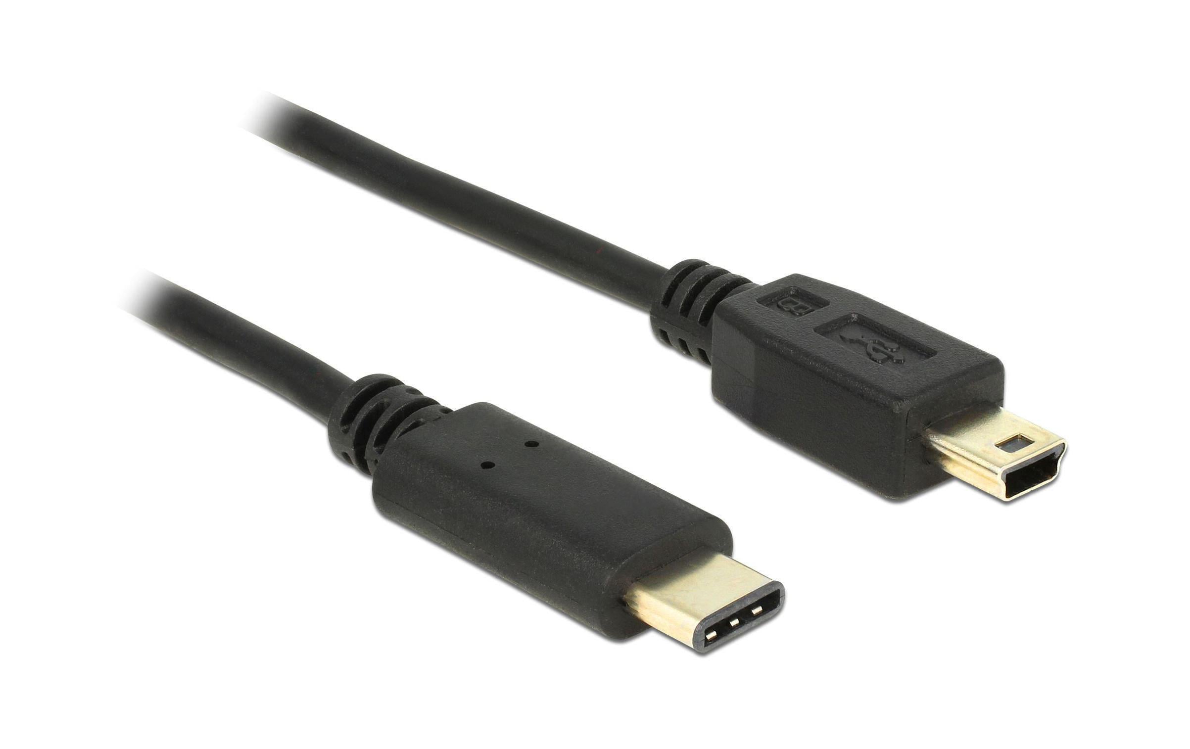 USB2.0-Kabel TypC - MiniB: 50cm, schwarz