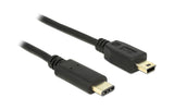 USB2.0-Kabel TypC - MiniB: 50cm, schwarz