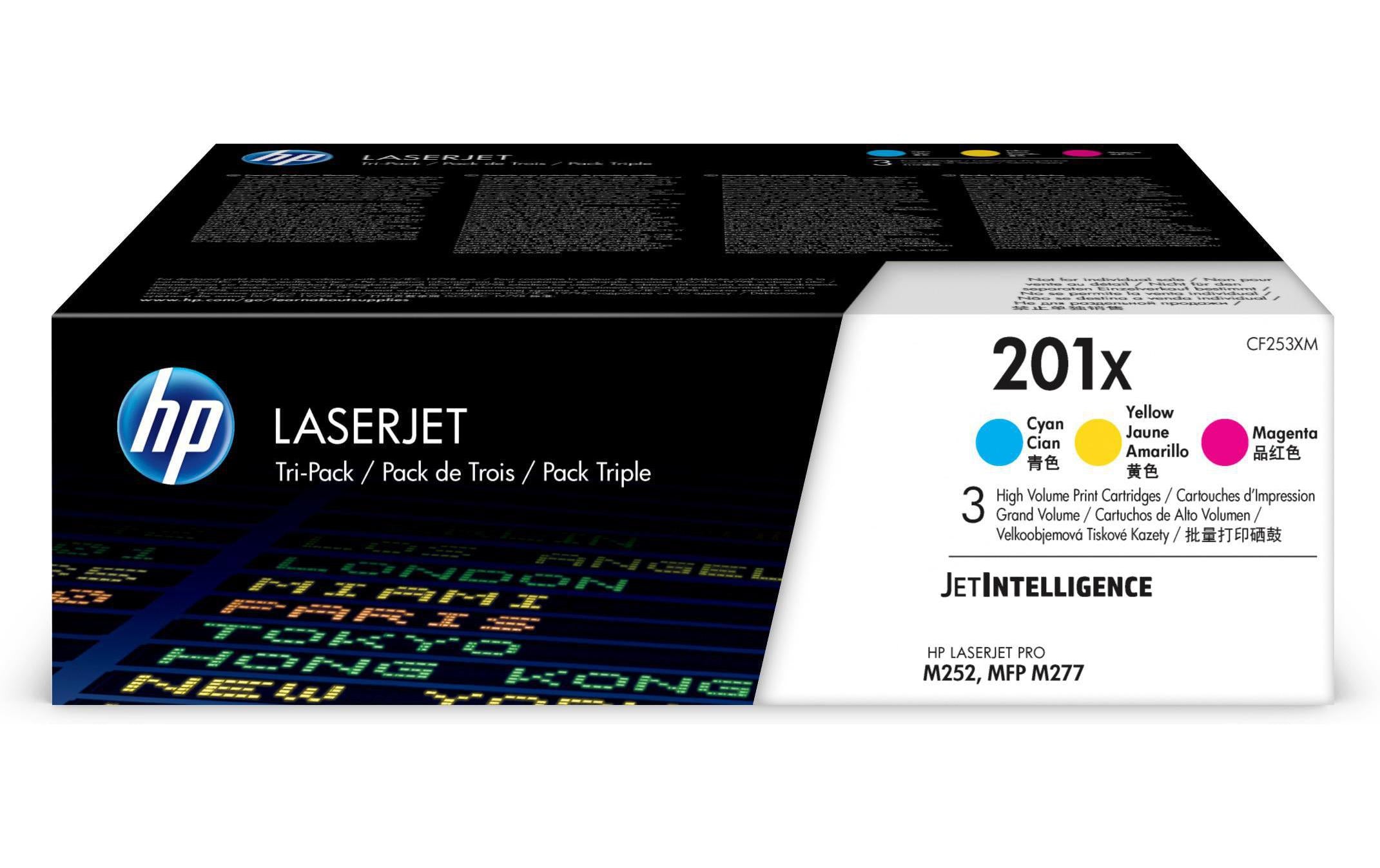 HP, Toner Nr. 201X (CF253XM) Cyan/Magenta/Y