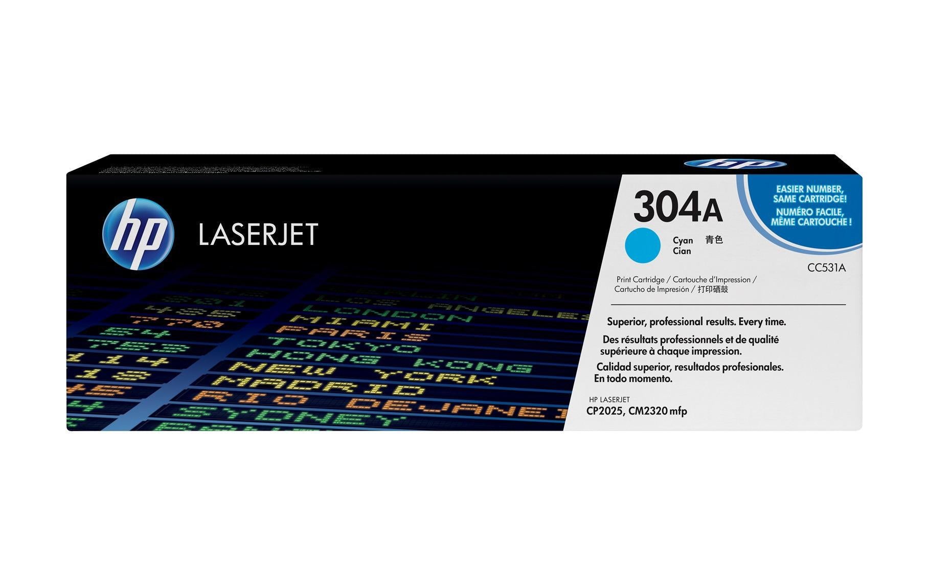 HP, Toner Nr. 304A (CC531A) Cyan
