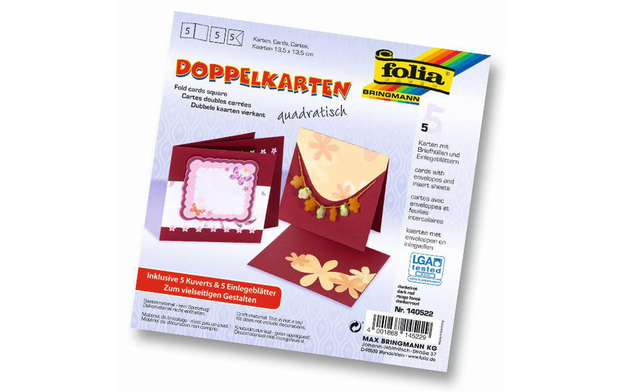 Folia Doppelkarten quadratisch 220 g/m2