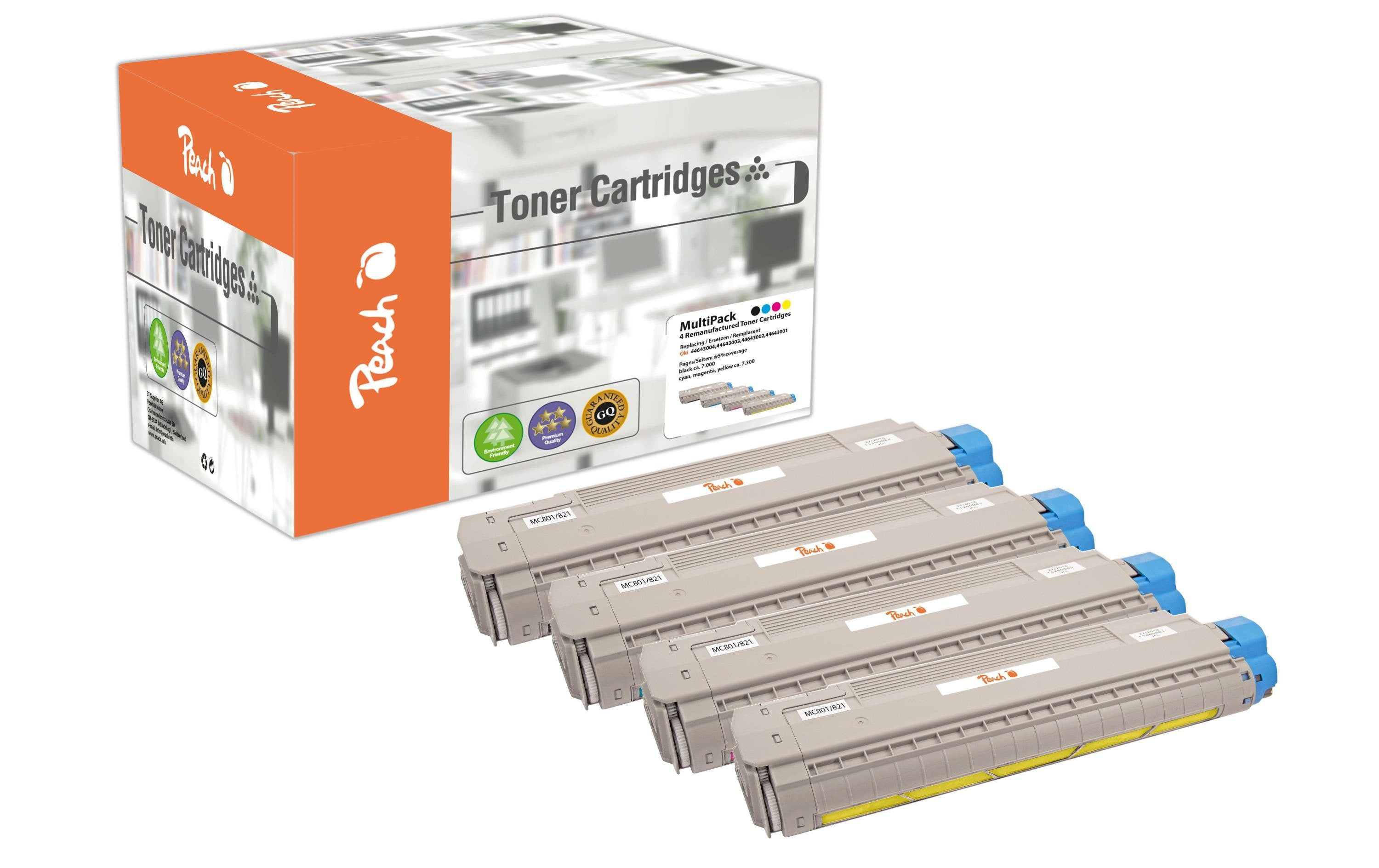 Peach Toner OKI C801/821-Series Multi Pack