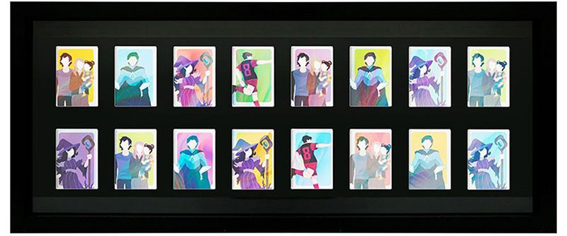Cornice Esposizione Trading Card Nera 16 Posti