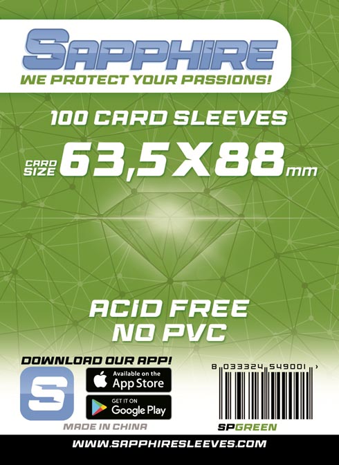 SAPPHIRE Bustine Protettive 63.5x88mm Green 100pz