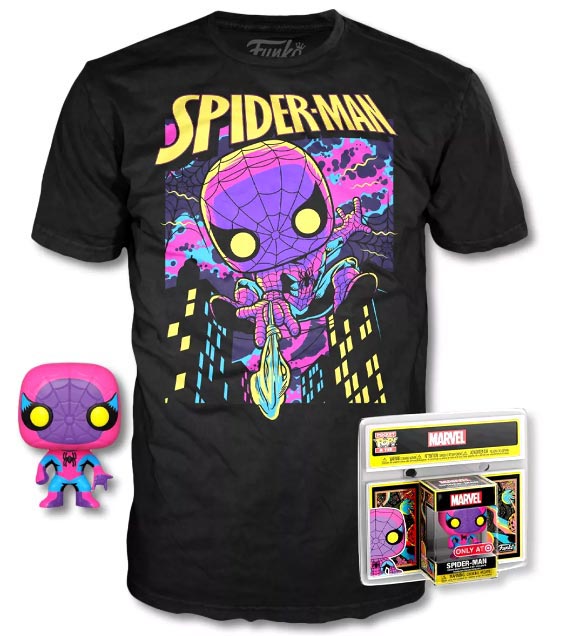 FUNKO TEE+POP POCKET Spider-Man Blacklight L