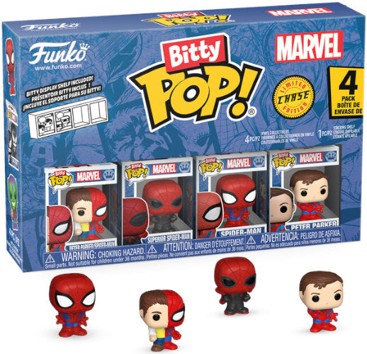 FUNKO BITTY POP 4 Pack Marvel Spider-Man Peter Parker Split