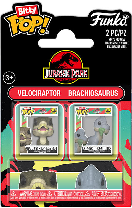 FUNKO BITTY POP 2 Pack Jurassic Park Raptor & Brachiosaurus