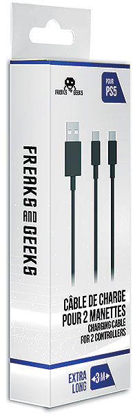 FREAKS PS5 Cavo di Ricarica Doppio da USB-A a USB-C 3m