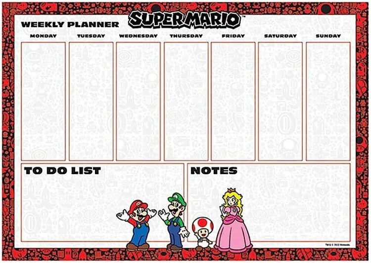 Planner A4 da Scrivania Super Mario
