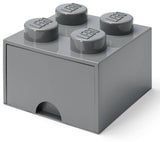 Contenitore LEGO Brick 4 Cassetto Grigio Scuro
