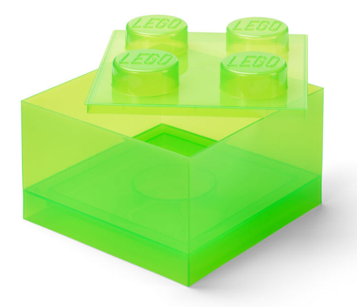 Contenitore LEGOBrick 4 Verde Chiaro Trasparente