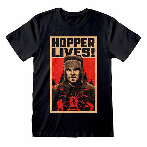T-Shirt Stranger Things Hopper Lives S4 XXL
