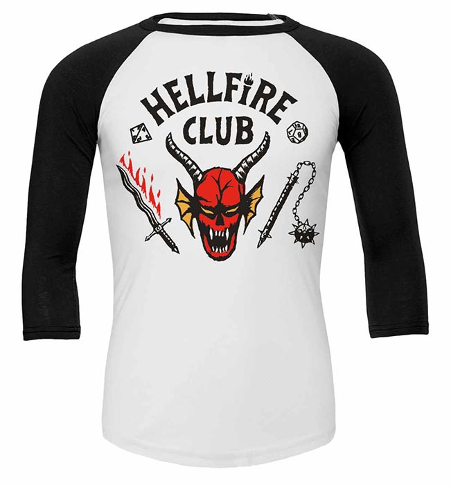 T-Shirt Manica 3/4 Stranger Things Hellfire Club S4 L