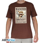 T-Shirt One Piece Monkey D.Luffy Wanted L Chocolate