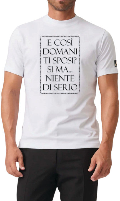 MYAGG T-Shirt Domani Ti Sposi? Bianca XL