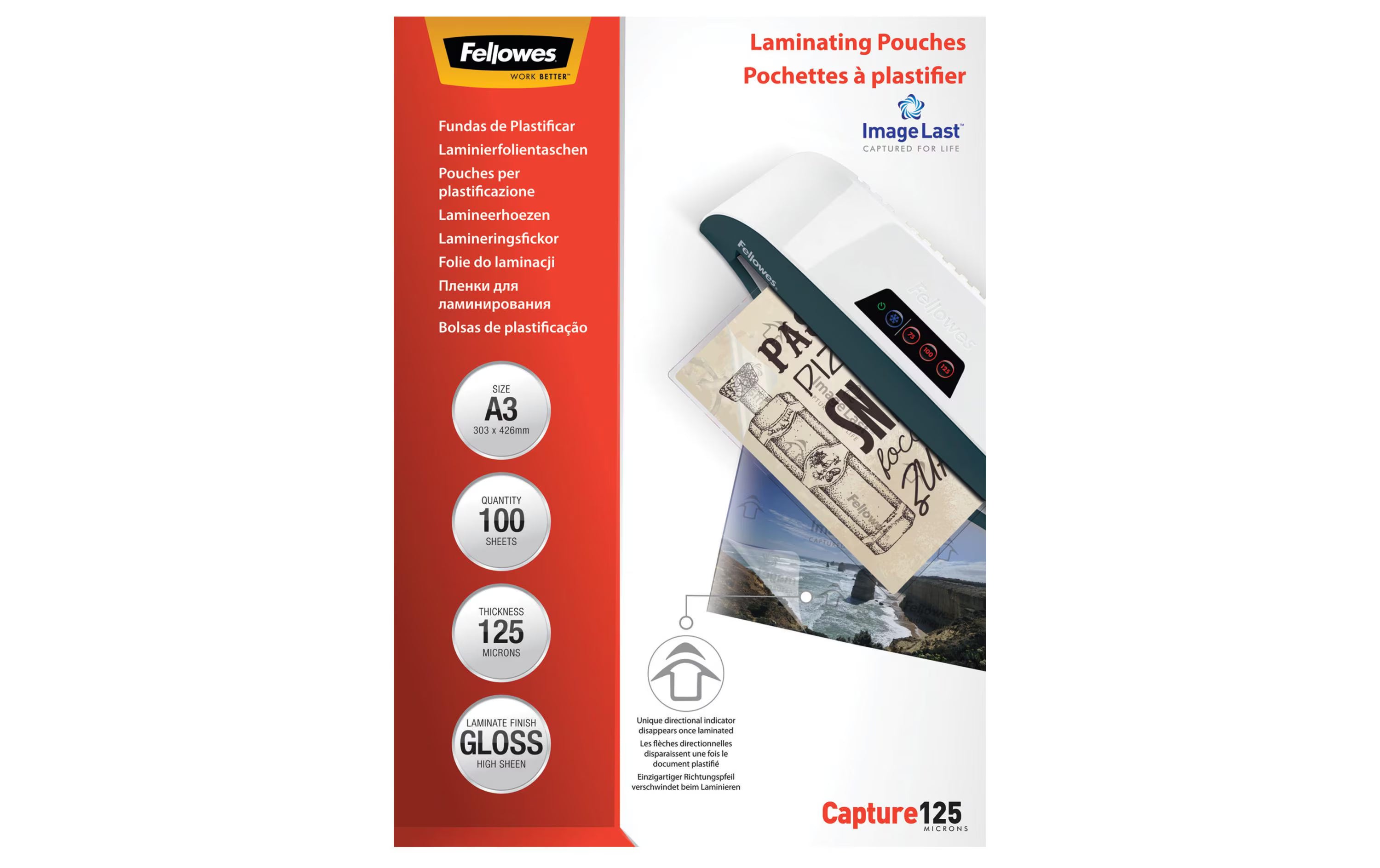 Fellowes Laminierfolien A3, 125 Mikron