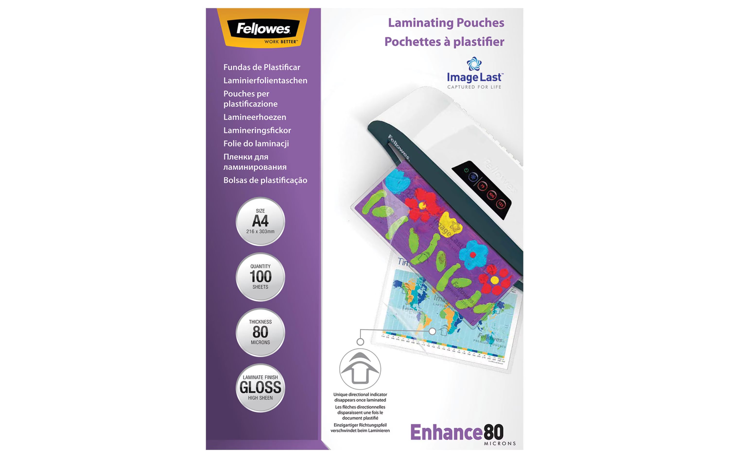 Fellowes Laminierfolien A4, 80 Mikron