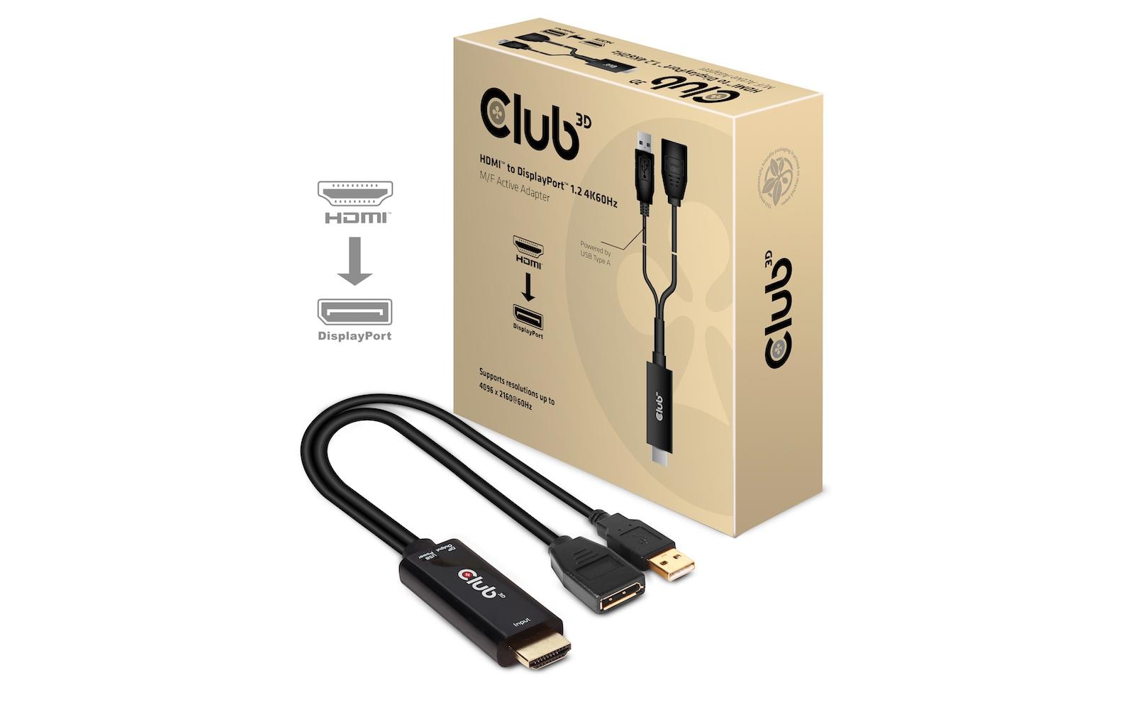 Club 3D Kabel HDMI 2.0 zu DP 1.2 4K60Hz