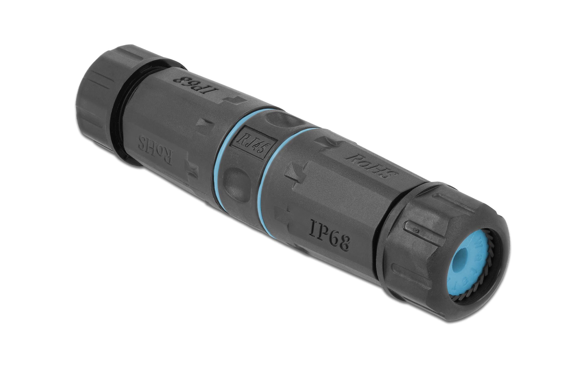 Delock, Kupplung RJ-45, Cat.6A, blau, Wasse