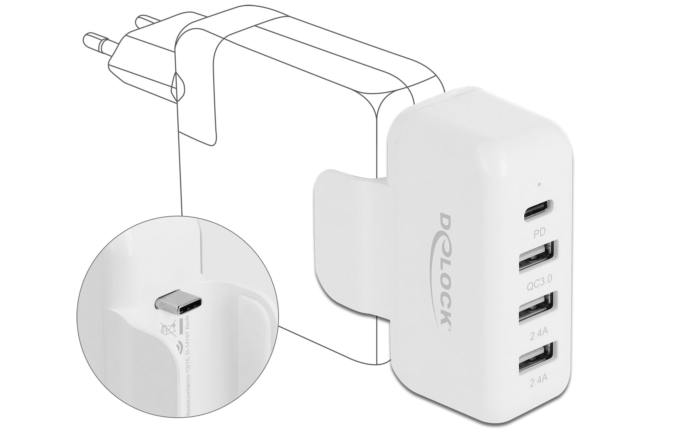 Delock Netzteiladapter für Apple Netzteil