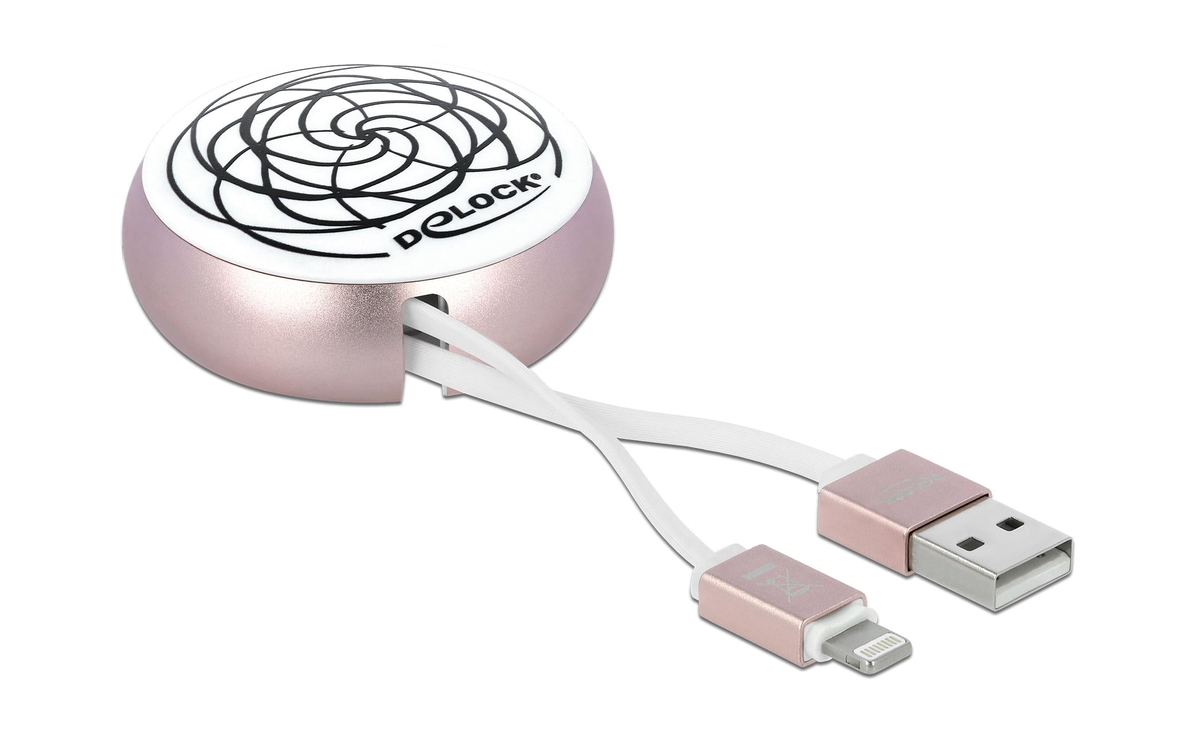 USB2.0 Aufrollkabel, 90CM, A-Lightning