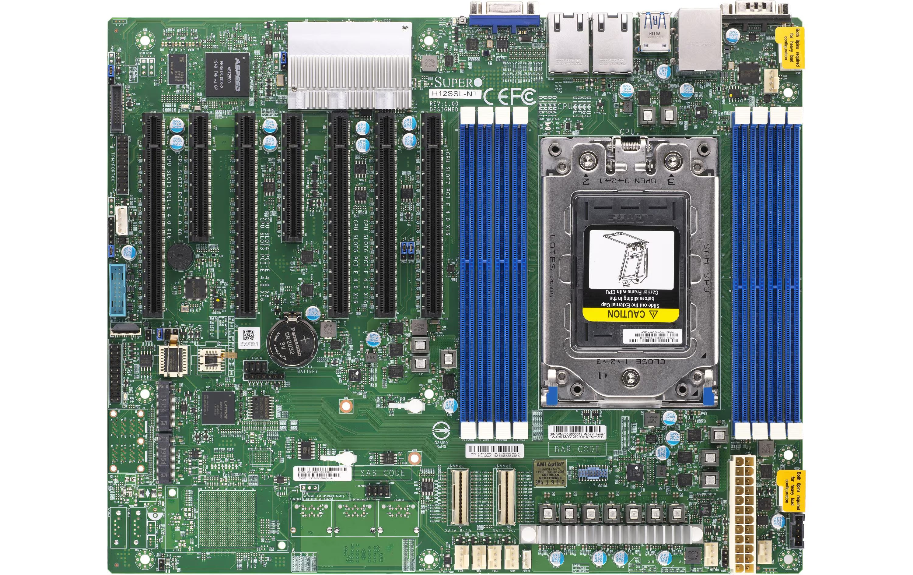 Supermicro H12SSL-NT: SP3, EPYC 7002