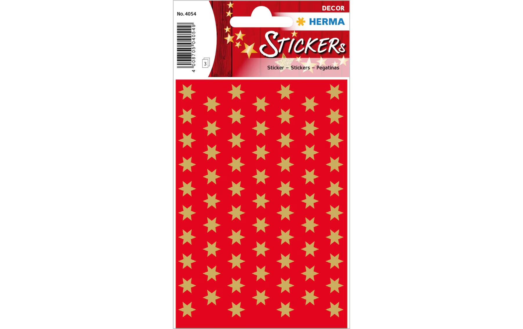Herma Weihnachtssticker Sterne gold 8 mm