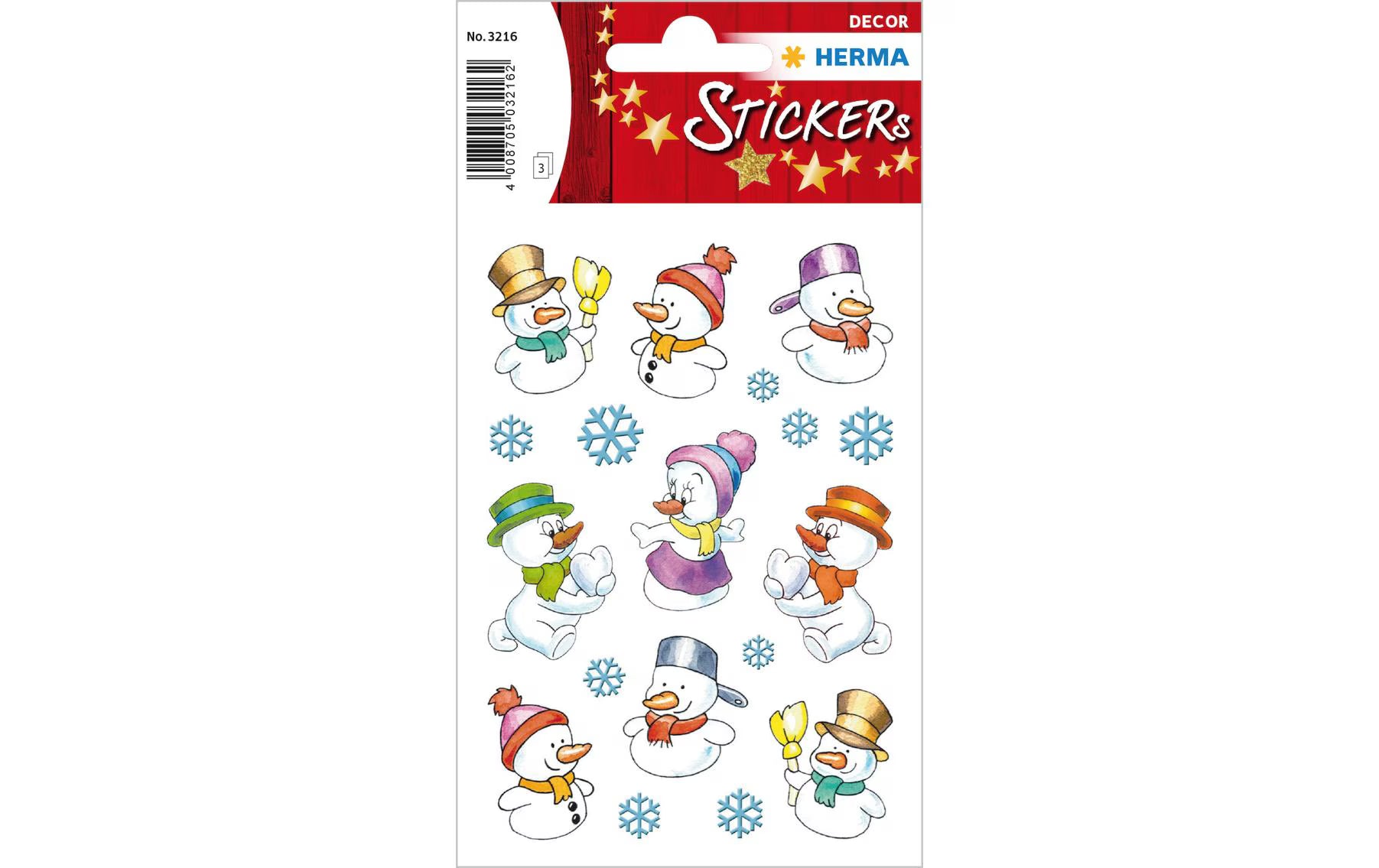 Herma Weihnachtssticker Schneemänner