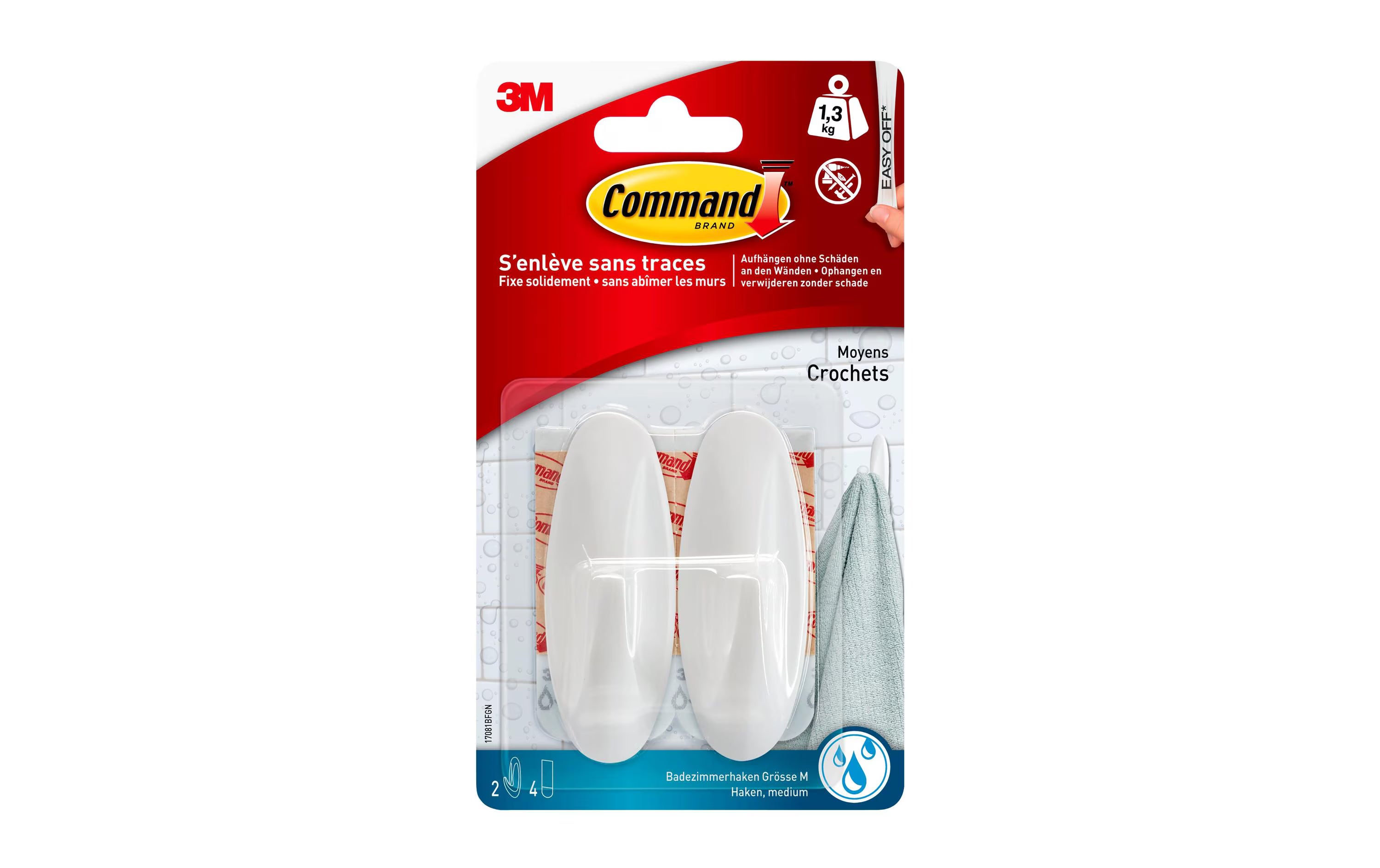 3M Command Haken oval M weiss