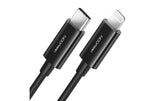 DeleyCON Lightning-USB-C Kabel 1m, schwarz