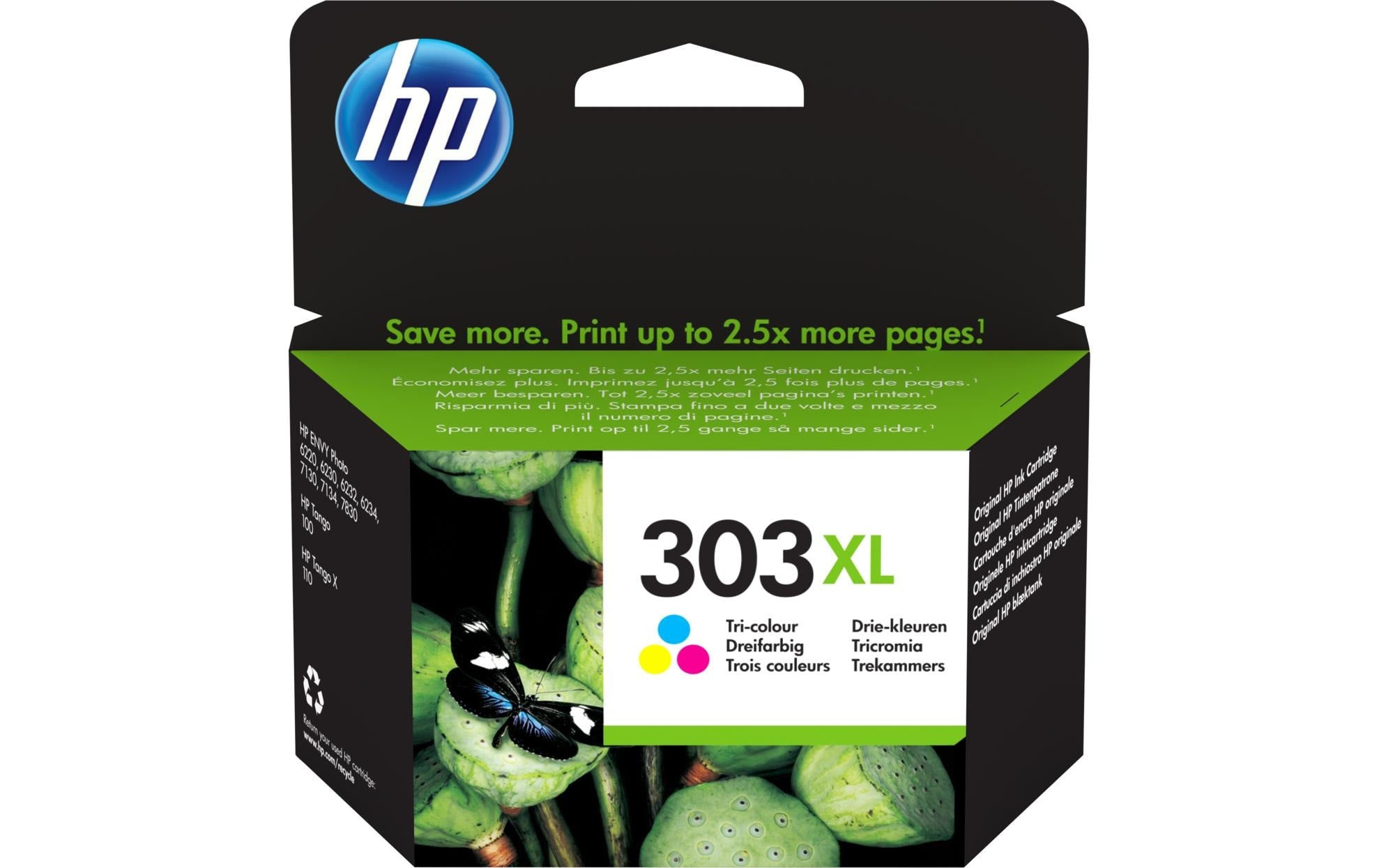 HP, Tinte Nr. 303XL (T6N03AE) Cyan/Magenta/