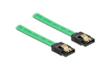 Delock SATA Kabel: 70cm Leuchteffekt grün