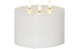 Star Trading LED Pillar Kerze 3flg. Weiss