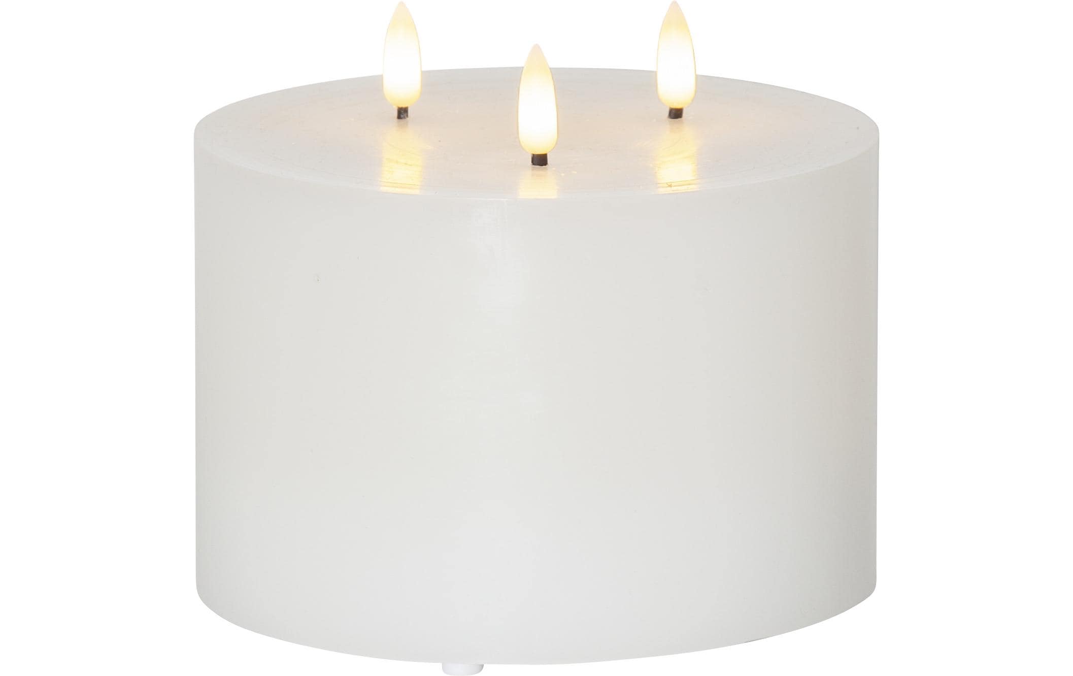 Star Trading LED Pillar Kerze 3flg. Weiss
