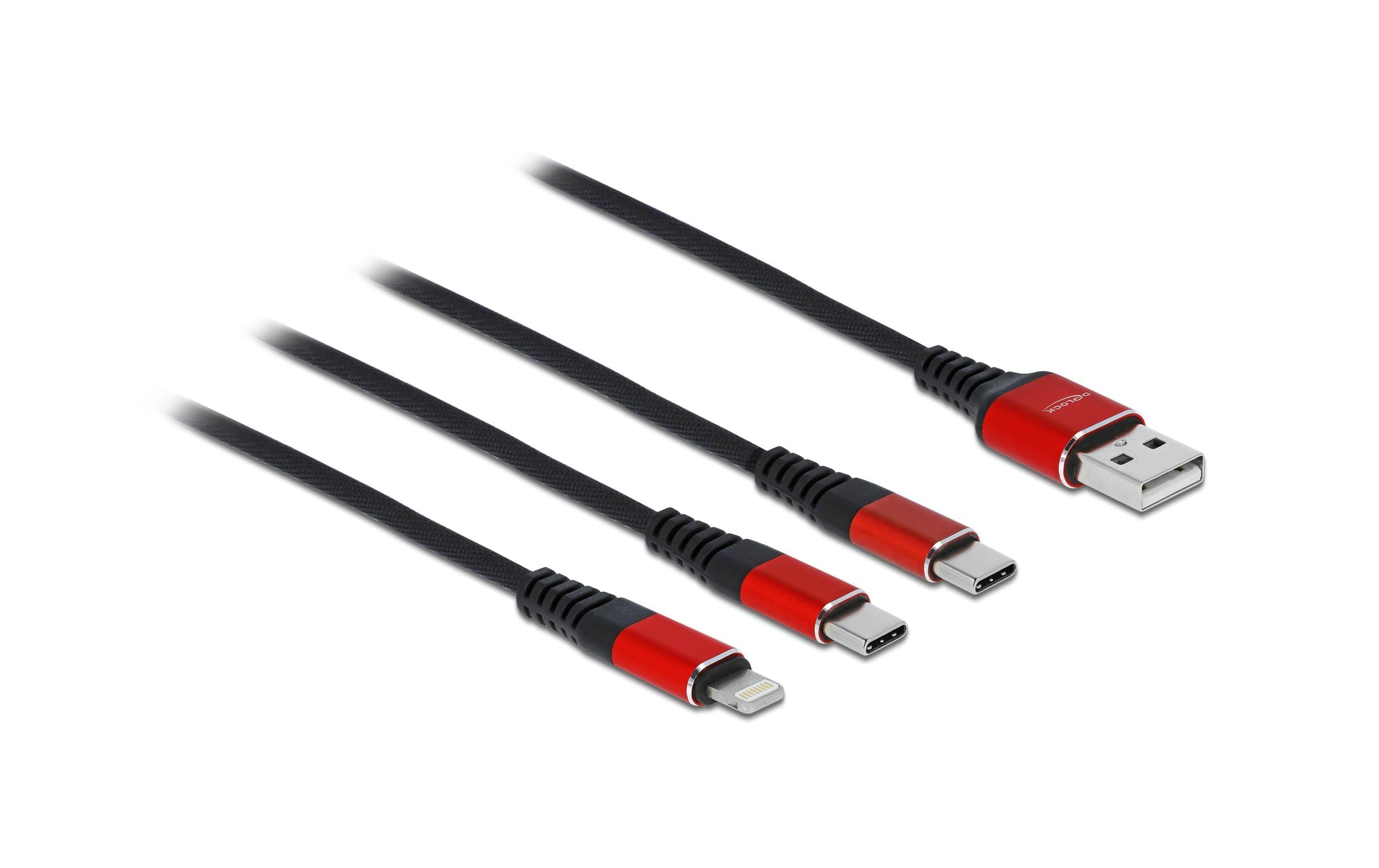 Delock USB2.0-Ladekabel 3 in 1, 1m