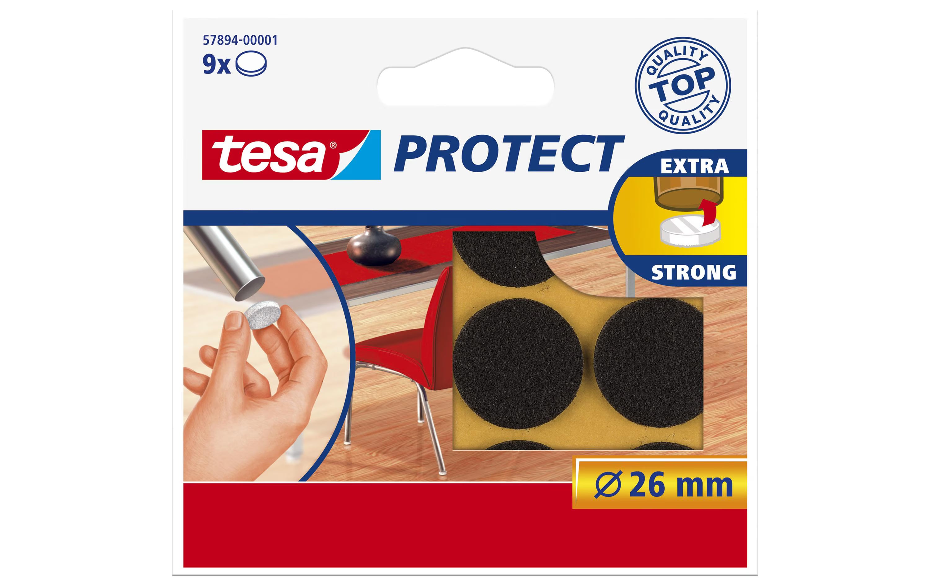 Tesa Filzgleiter rund, braun