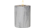 Star Trading LED-Kerze Pillar Flamme Marble