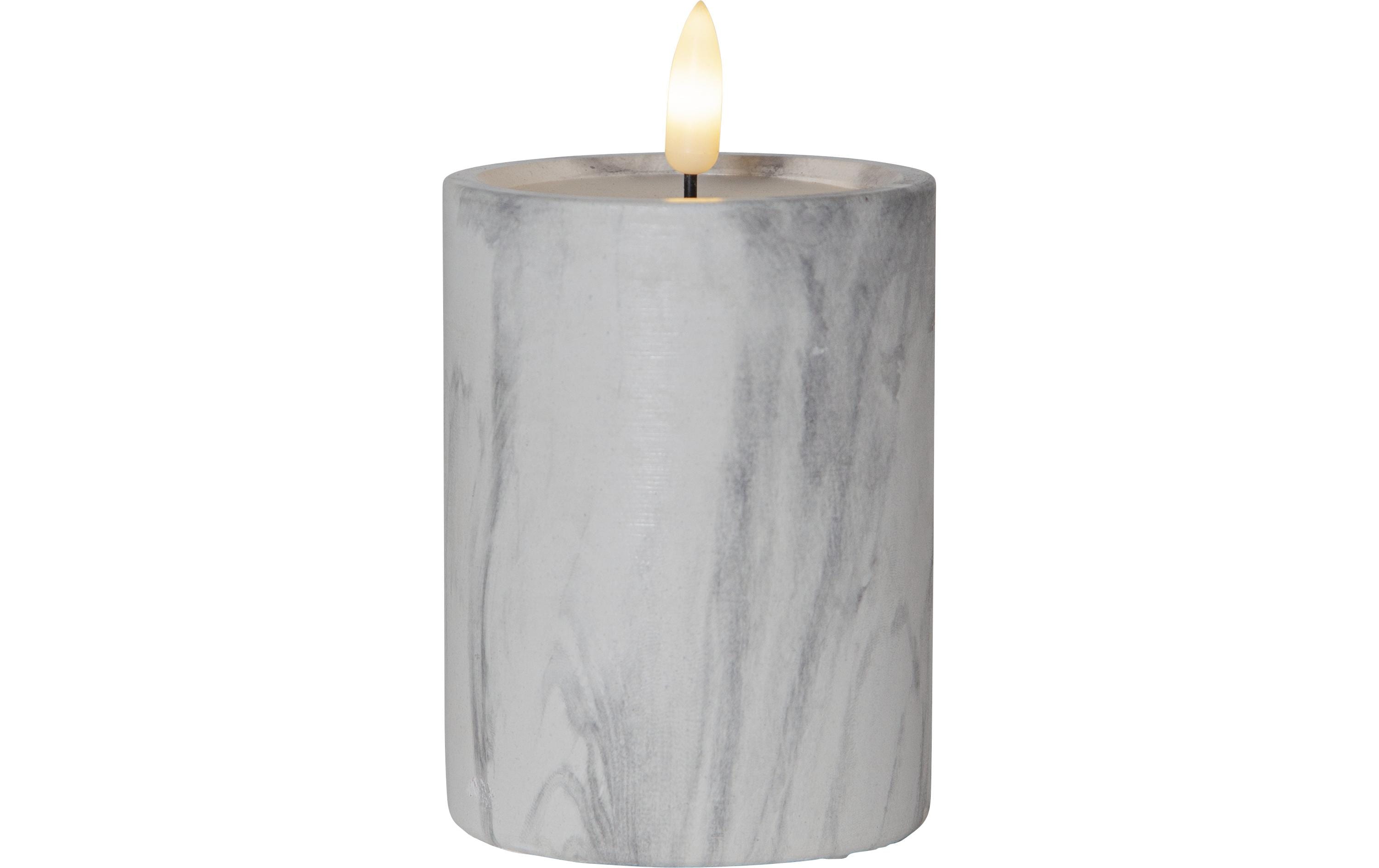 Star Trading LED-Kerze Pillar Flamme Marble