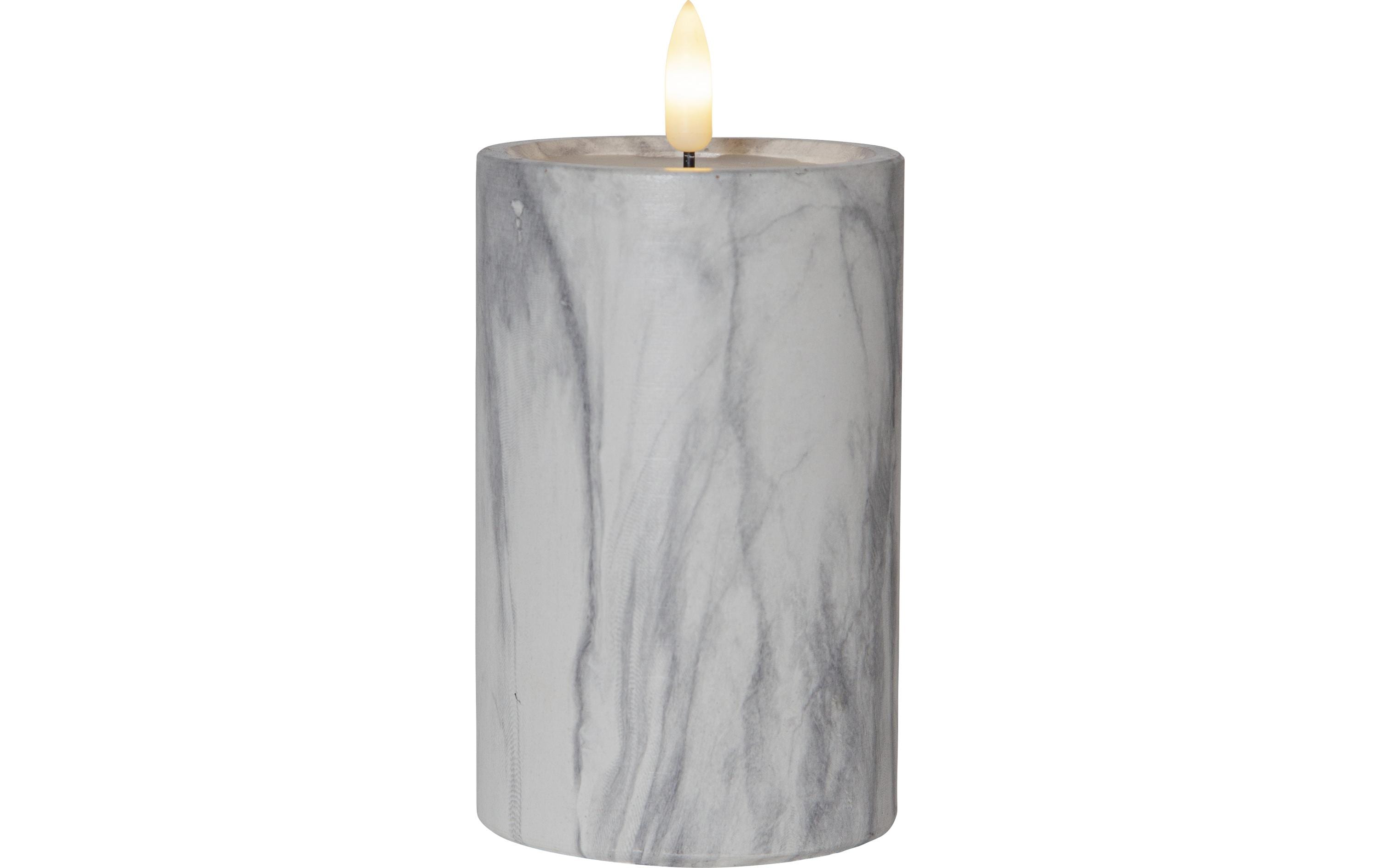 Star Trading LED-Kerze Pillar Flamme Marble