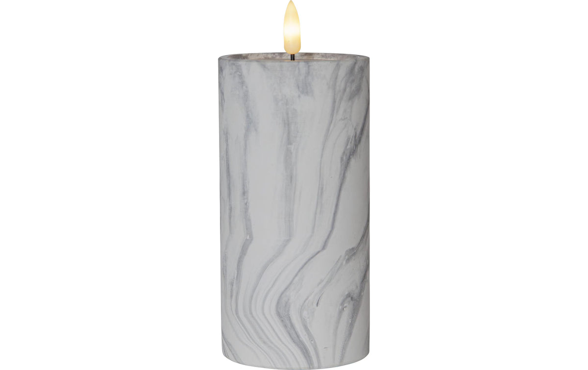 Star Trading LED-Kerze Pillar Flamme Marble