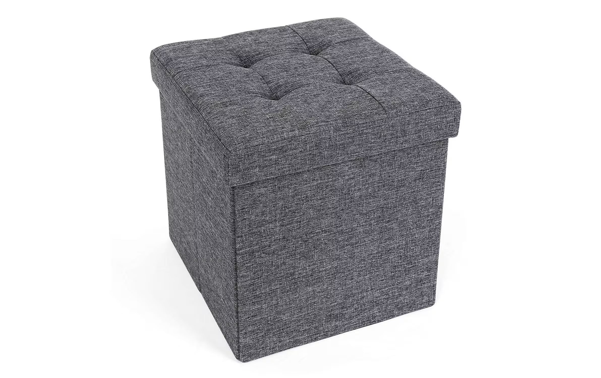 Songmics Hocker mit Stauraum, Dunkelgrau