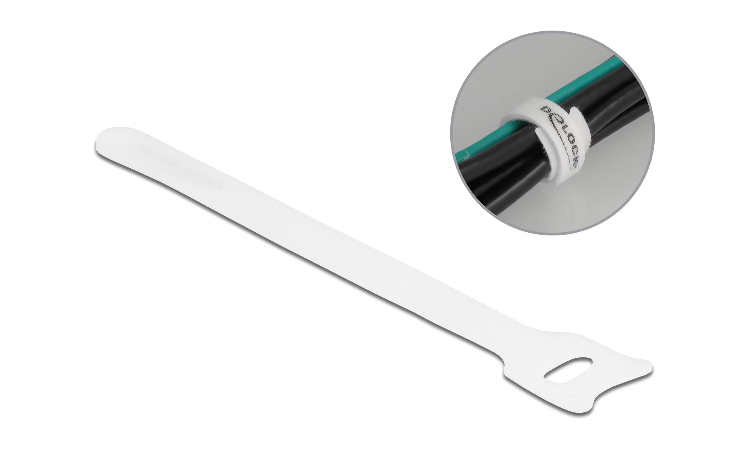 Delock, Klettkabelbinder Weiss 150 mm x 12